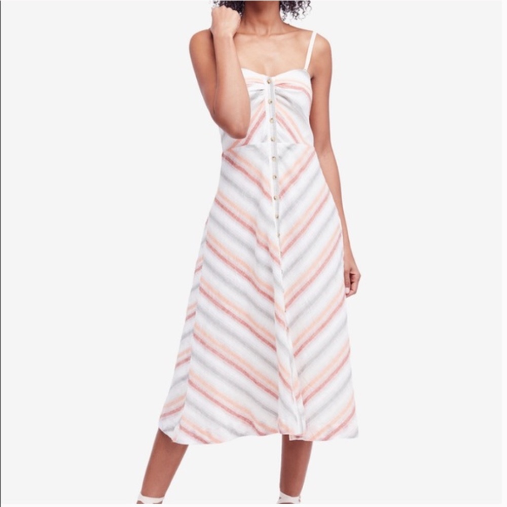 NWT Free People Striking Striped MIDI Dress